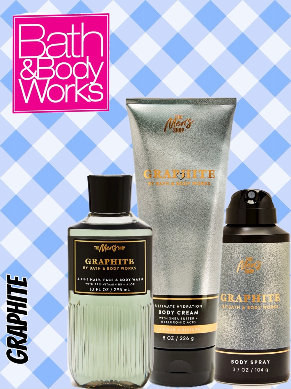 BATH & BODY Works - MENS 3pc GRAPHITE